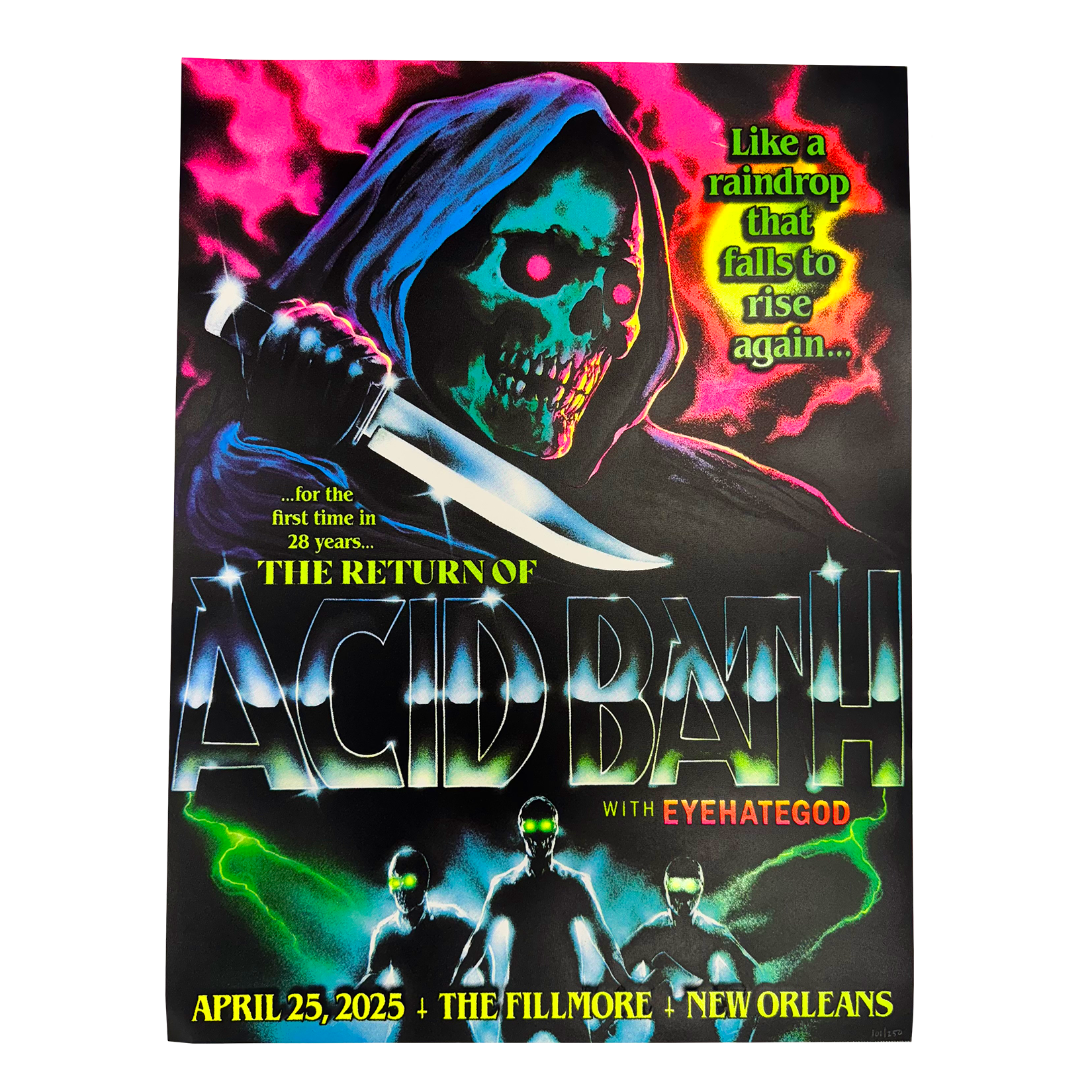 Return of Acid Bath Screenprinted Poster, 4-25-25 New Orleans - 18"x24" Unsigned - $100 / Signed - $175