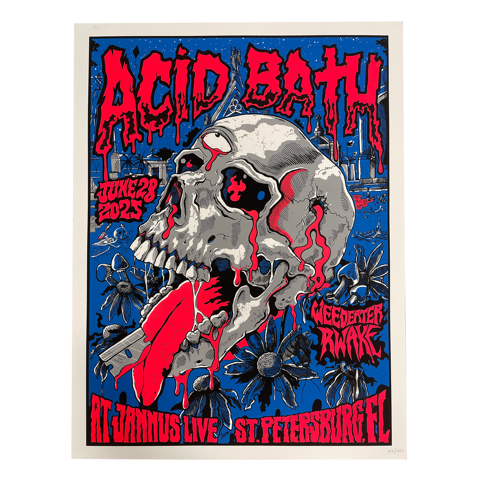 Razor Tongue Screenprinted Poster - 6-28-25 St. Petersburg, FL - 18"x24" Unsigned - $100 / Signed = $175