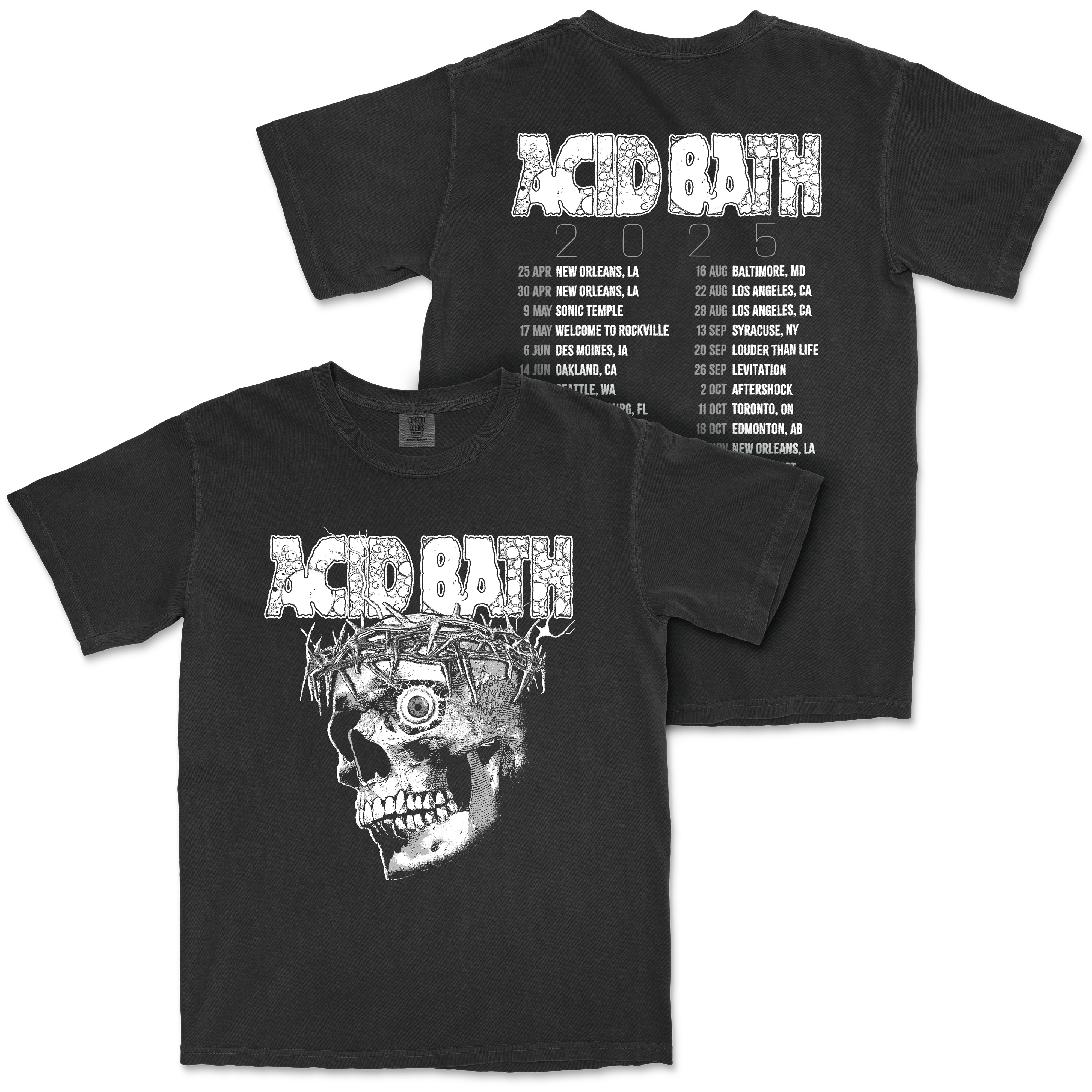 Greyscale Tour Shirt - Comfort Colors – Acid Bath