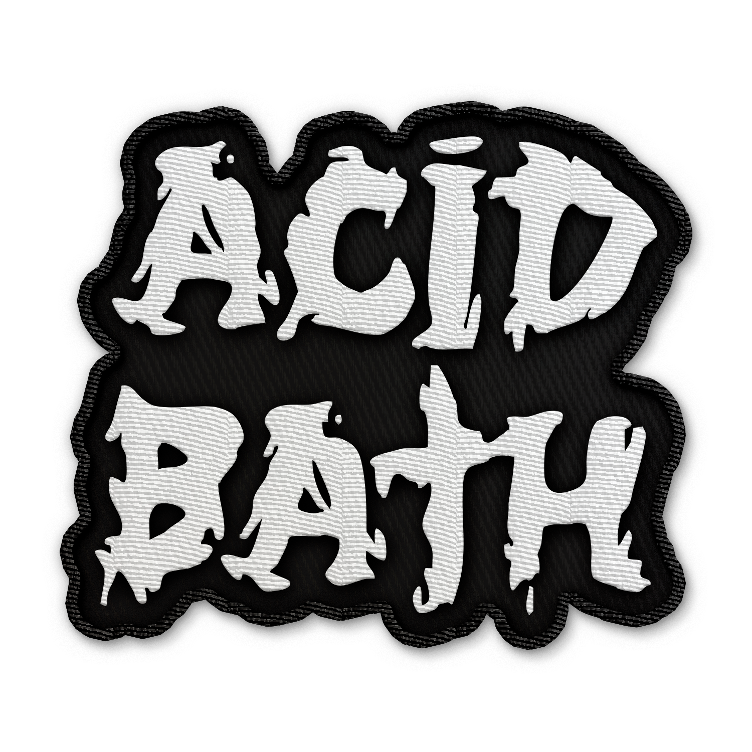 Stacked Logo Patch - White