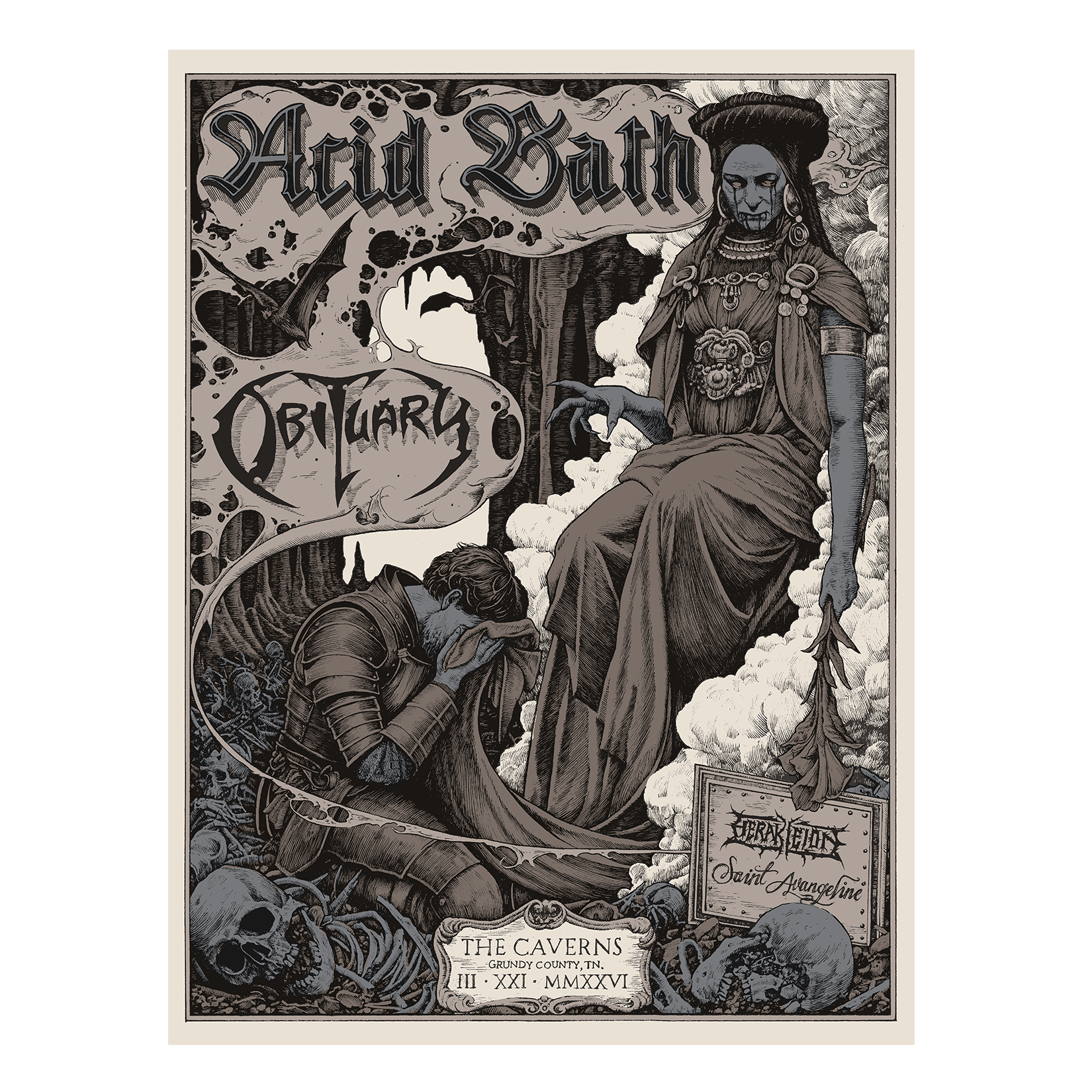 The Caverns Screenprinted Poster - 3-21-26 Grundy County, TN - 18"x24"