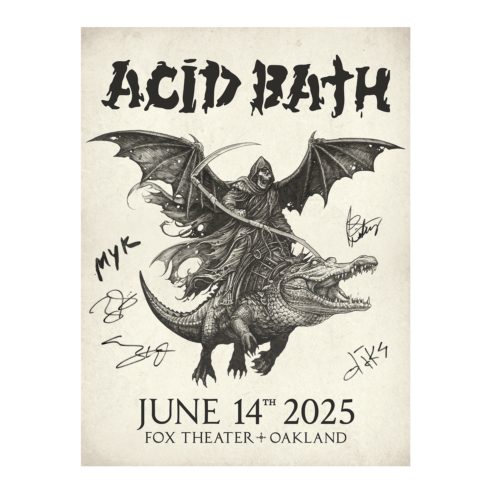 Signed Alligator Reaper Poster - MULTIPLE DATES - 18"x24" - $125