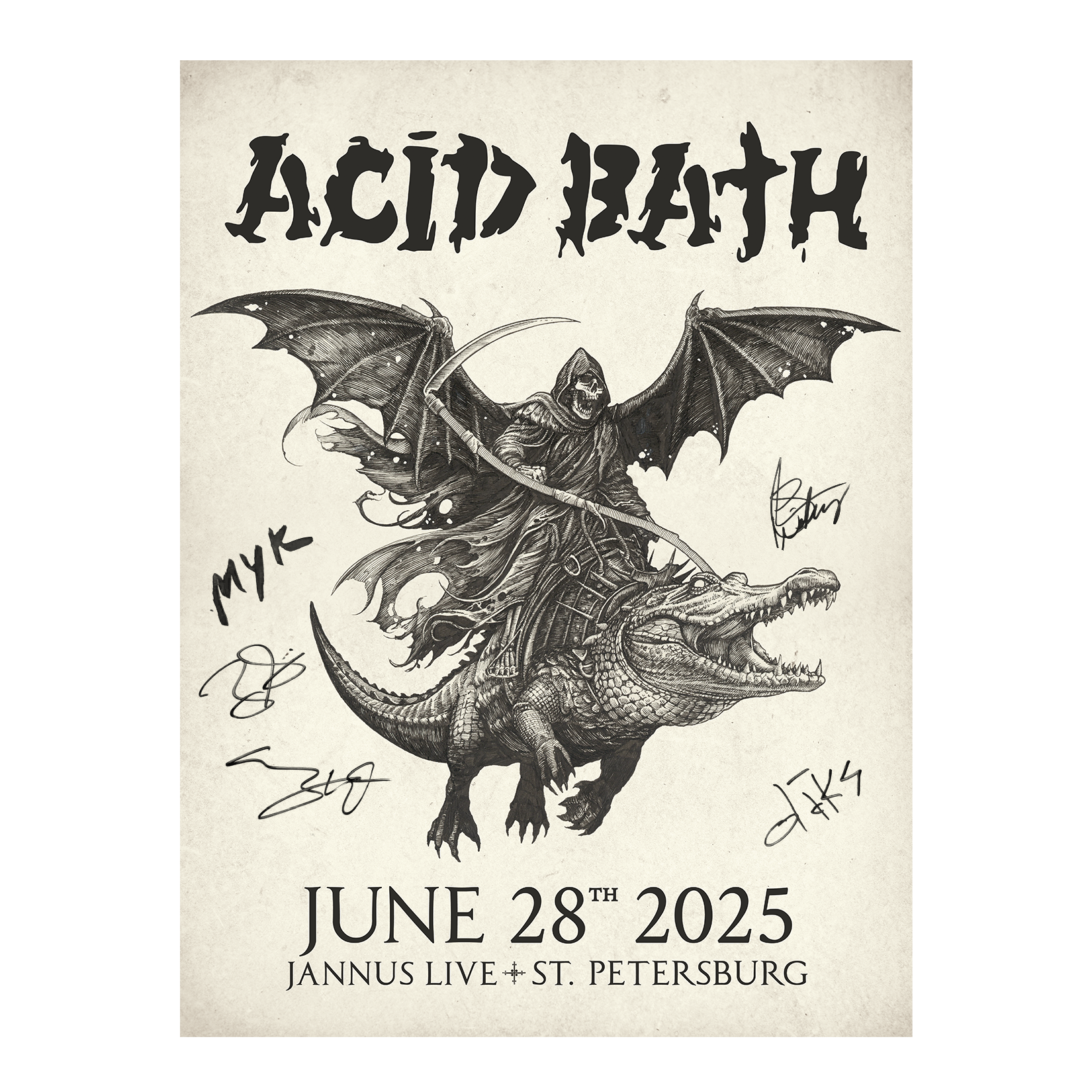 Signed Alligator Reaper Poster - MULTIPLE DATES - 18"x24" - $125