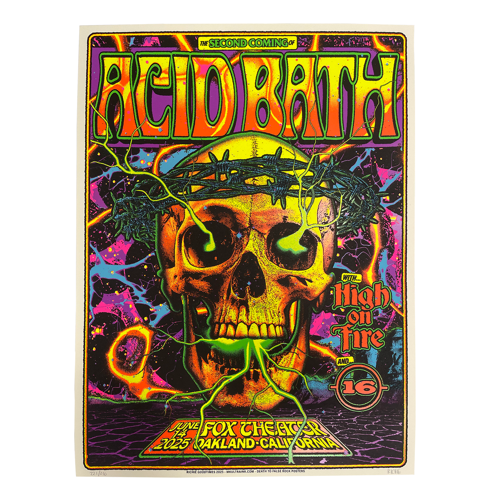 Second Coming Screenprinted Poster - 6-14-25 Oakland, CA - 18"x24" Unsigned - $100 / Signed $175