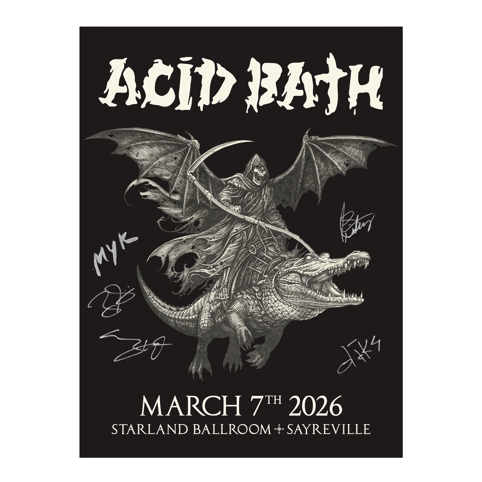 Signed Alligator Reaper Poster - 2026 MULTIPLE DATES - 18"x24" - $125