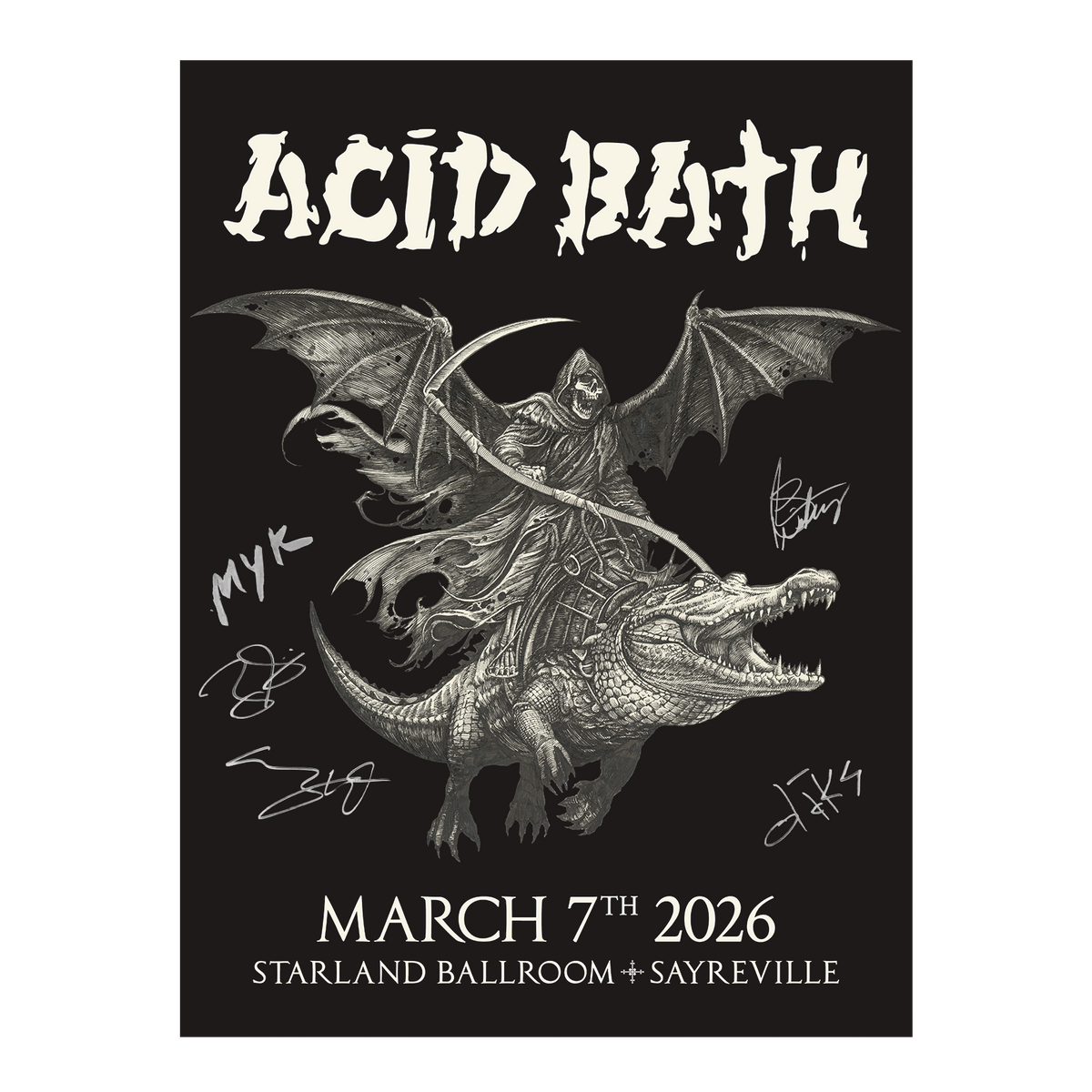 Signed Alligator Reaper Poster - 2026 MULTIPLE DATES - 18"x24" - $125