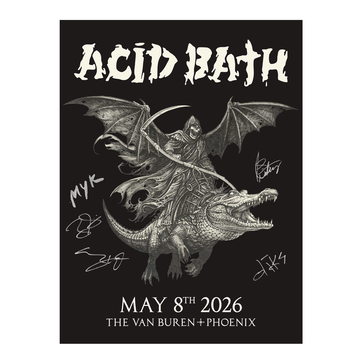Signed Alligator Reaper Poster - 2026 MULTIPLE DATES - 18"x24" - $125