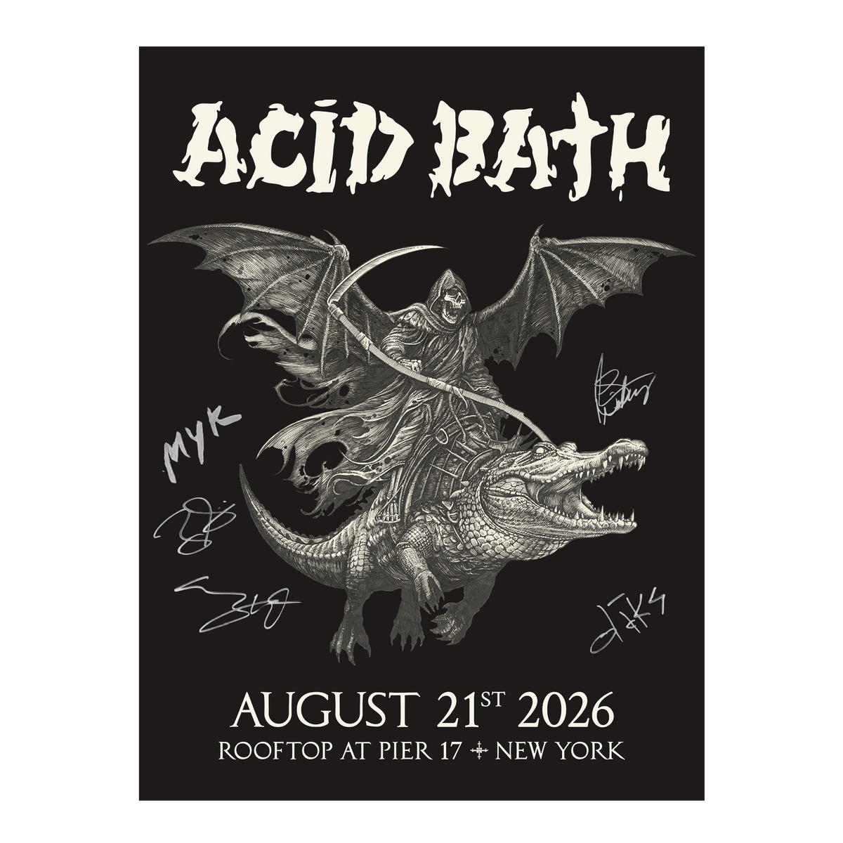 Signed Alligator Reaper Poster - 2026 MULTIPLE DATES - 18"x24" - $125