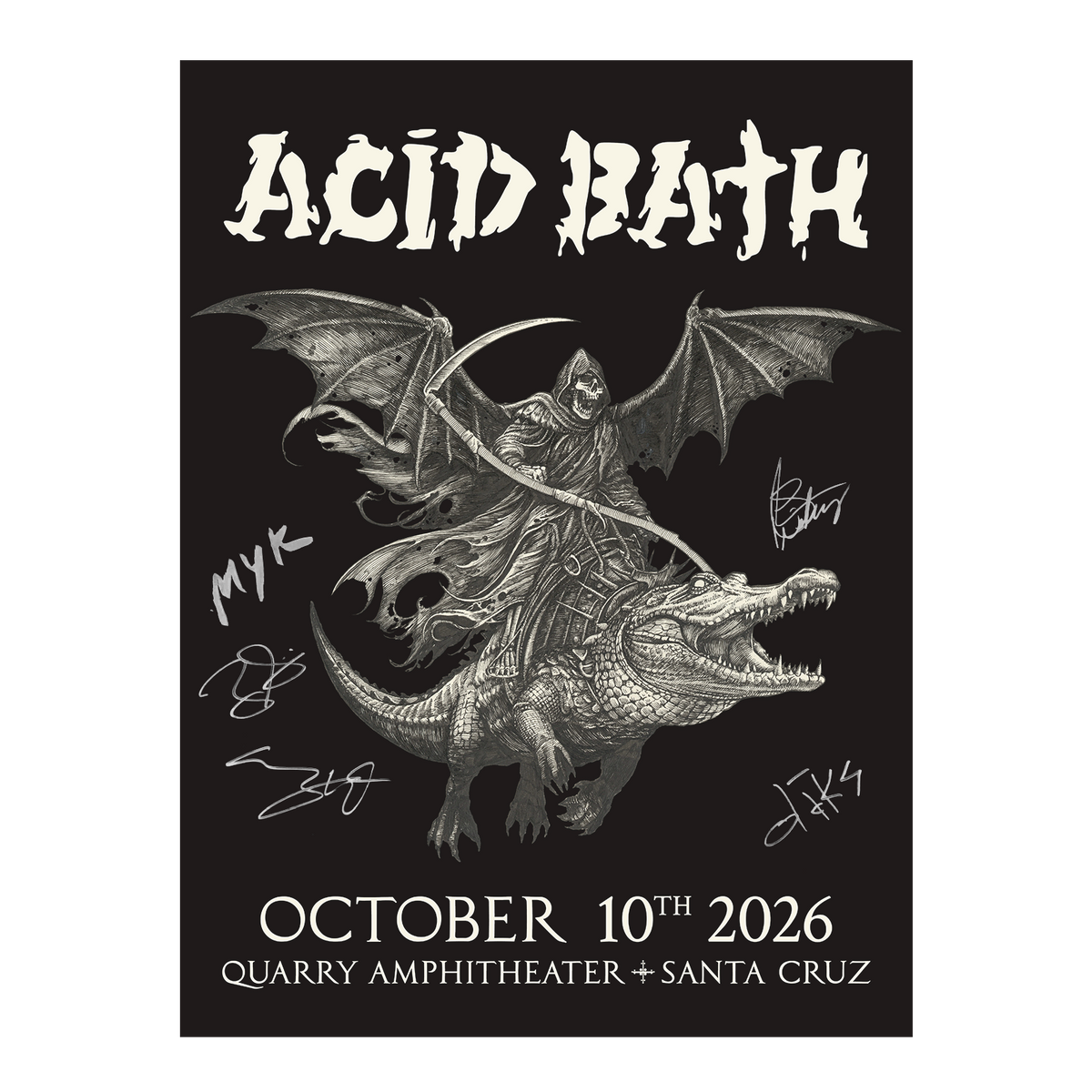Signed Alligator Reaper Poster - 2026 MULTIPLE DATES - 18"x24" - $125