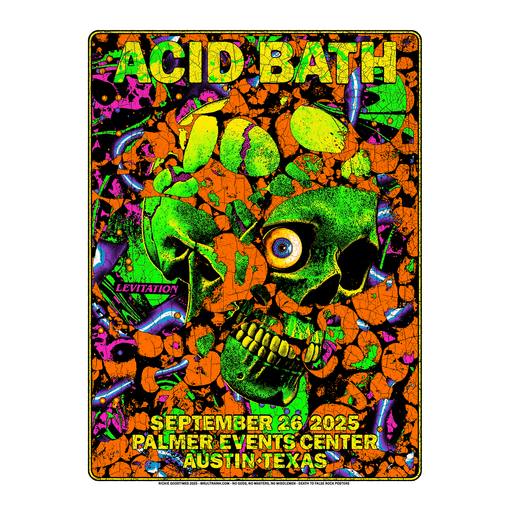 Levitation Fest Screenprinted Poster - 9-26-25 Austin, Texas - 18"x24" Unsigned - $100 / Signed - $175