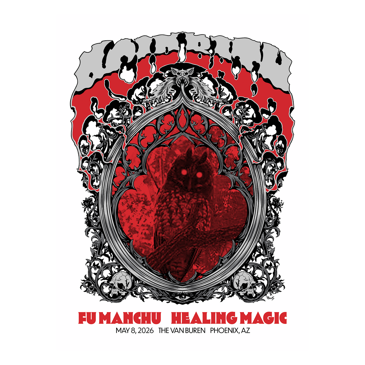 Owl Screenprinted Poster - 5-8-2026 Phoenix - 18"x24" Unsigned - $100 / Signed - $175