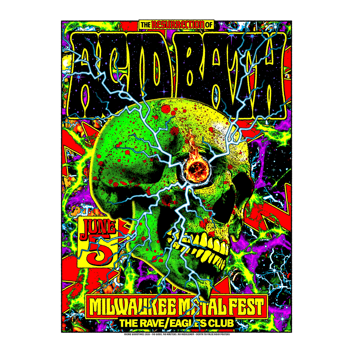 Metal Fest Screenprinted Poster - 6-5-26 Milwaukee - 18"x24" Unsigned - $100 / Signed - $175