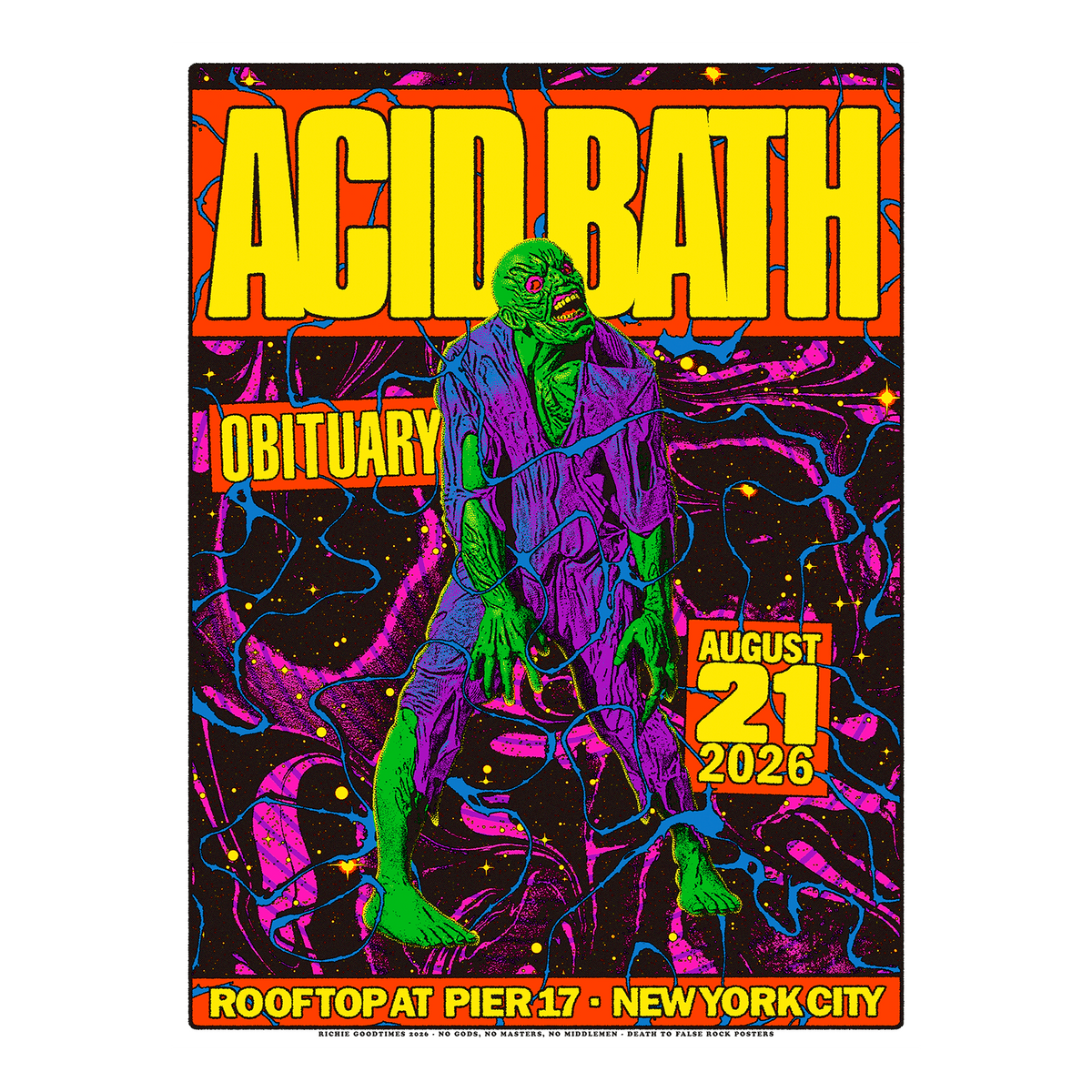 Zombie Screenprinted Poster - 8-21-26 New York City - 18"x24" Unsigned - $100 / Signed - $175