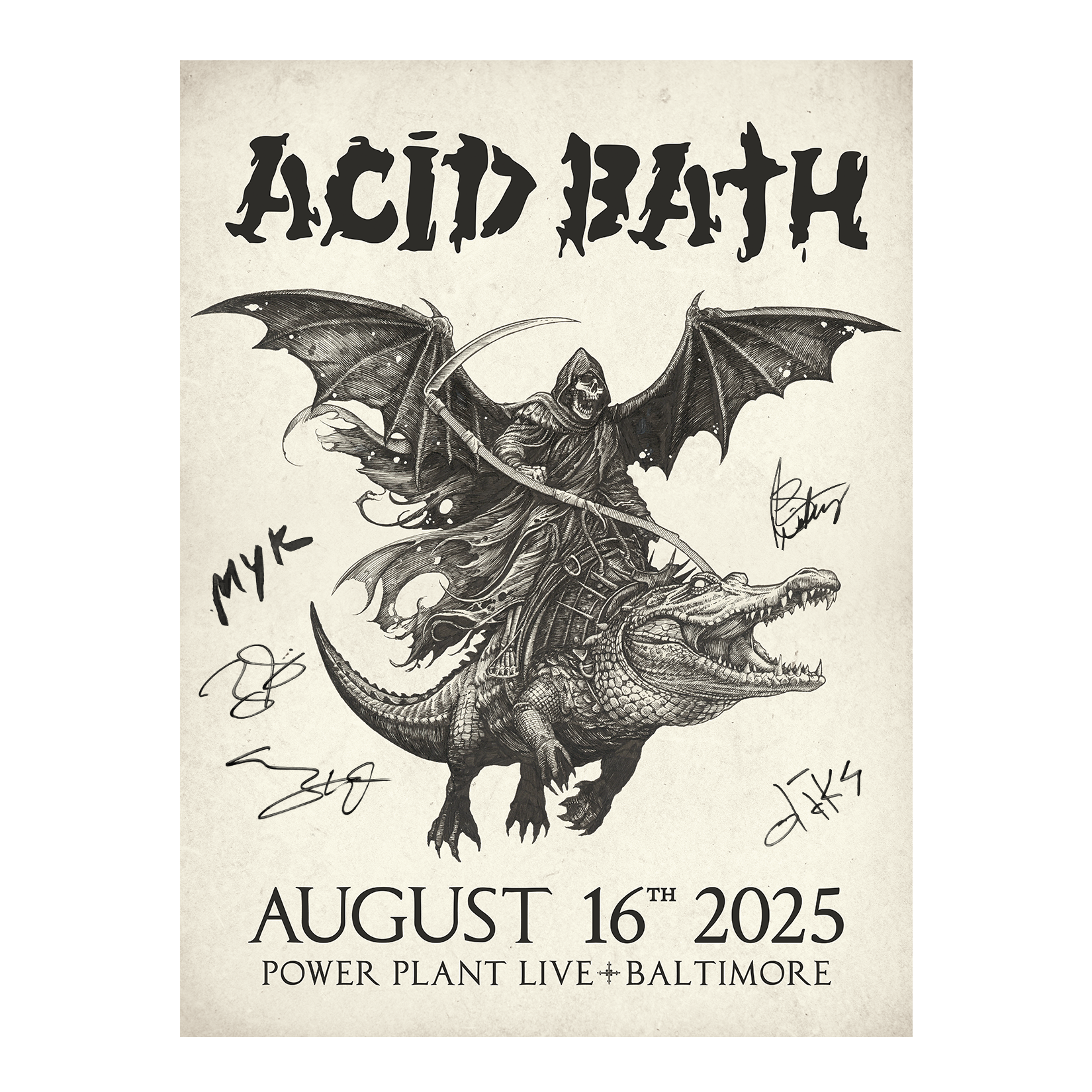 Signed Alligator Reaper Poster - MULTIPLE DATES - 18"x24" - $125
