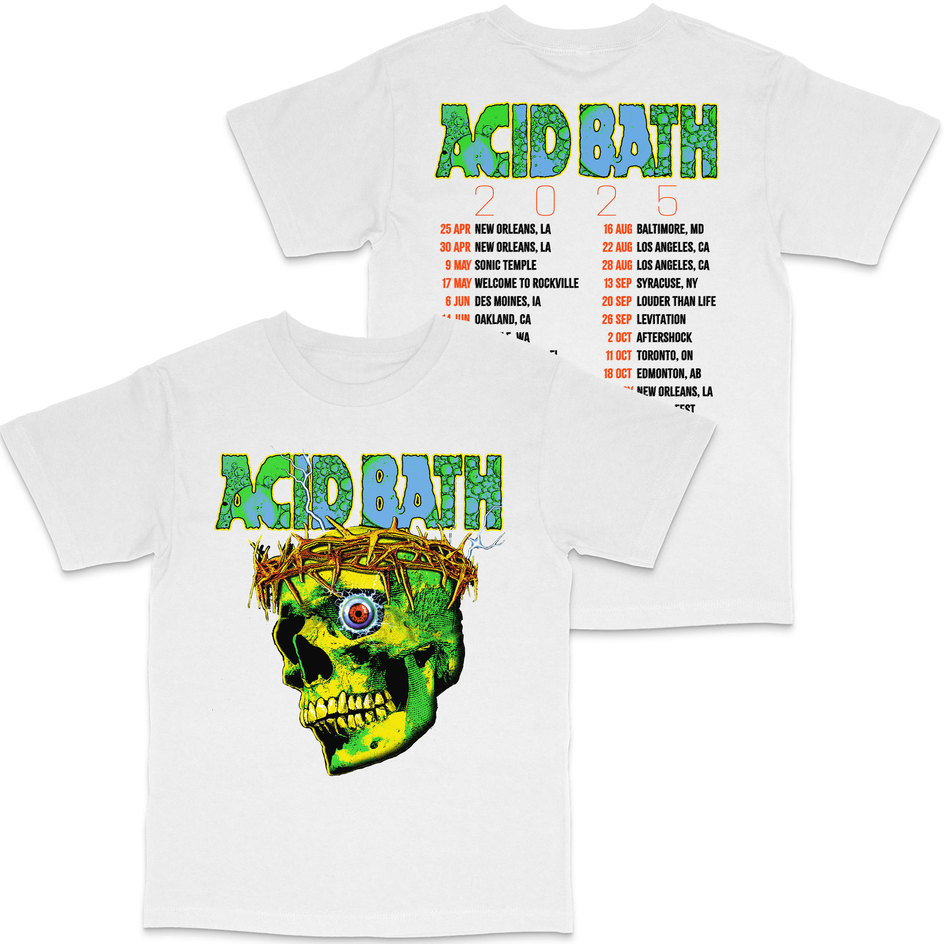 White Tour Shirt - American Apparel – Acid Bath