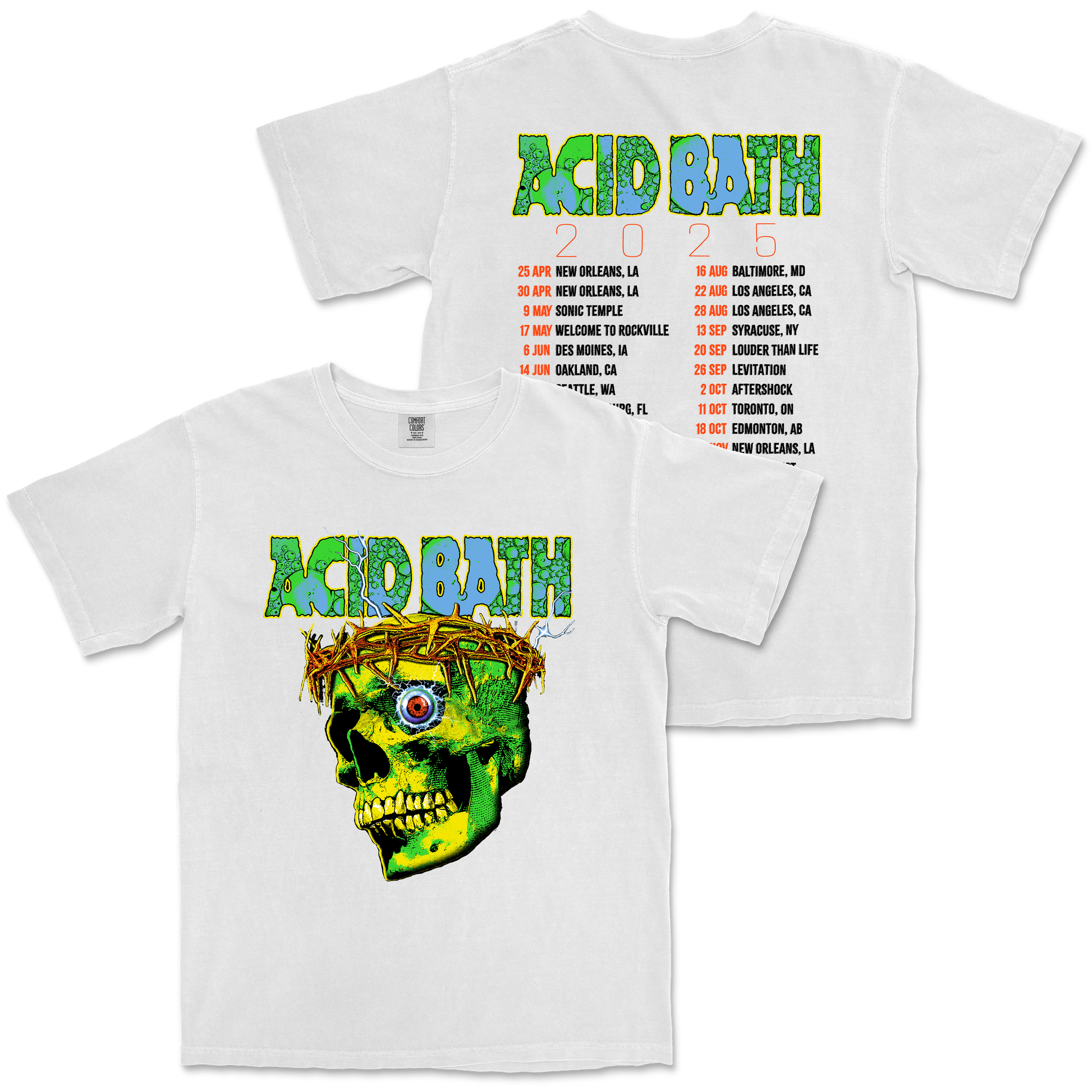White Tour Shirt - Comfort Colors