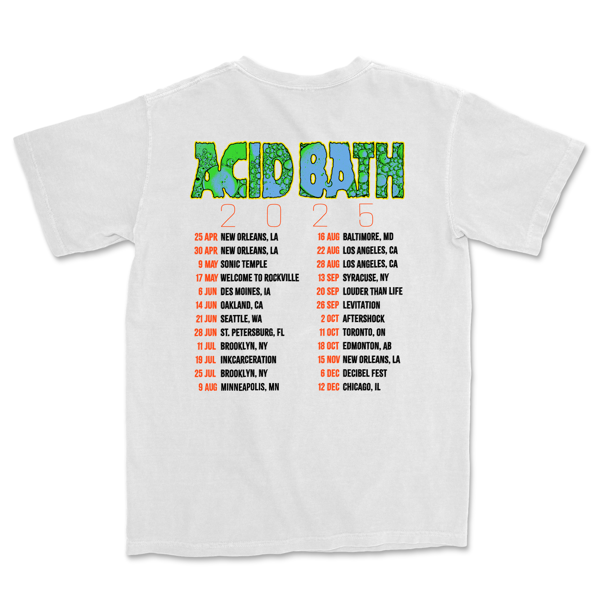 White Tour Shirt - Comfort Colors