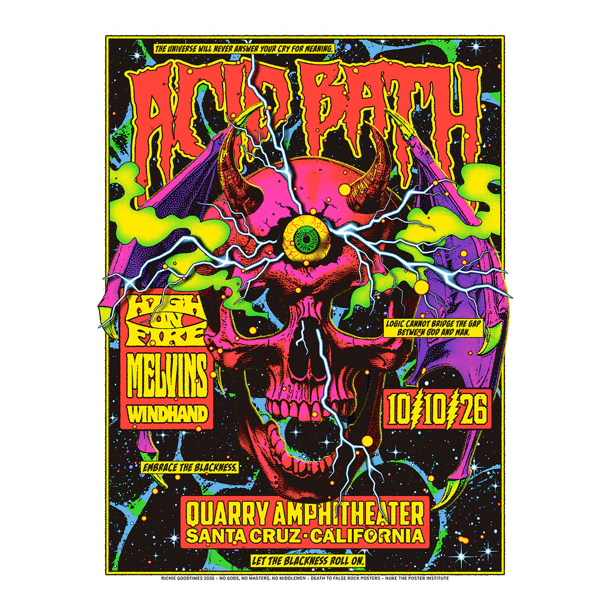 Third Eye Screenprinted Poster - 10-10-26 Santa Cruz - 18"x24" Unsigned - $100 / Signed - $175